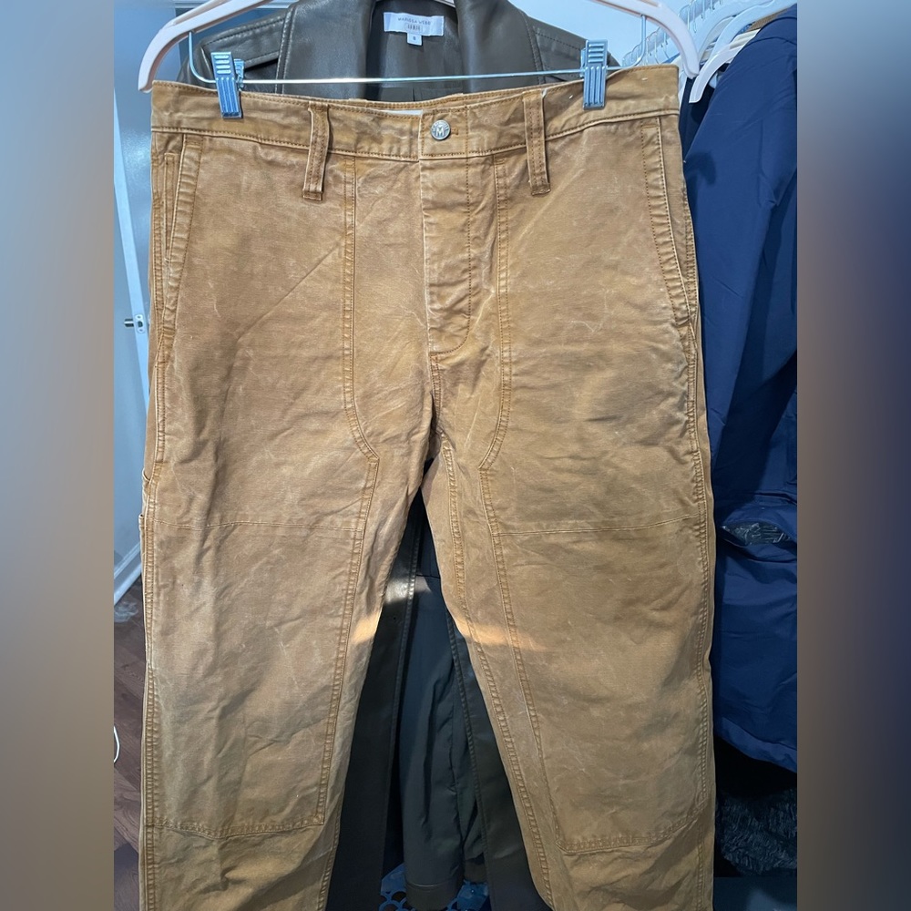 Madewell Relaxed Straight Workwear Pants | 34 | dark tan